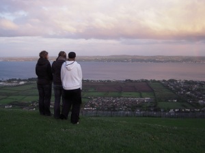 friends overlook belfast atop a hill