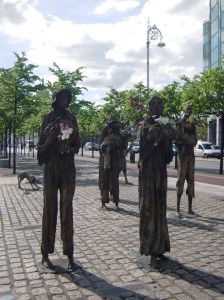 statues in rememberance of the irish potato famine